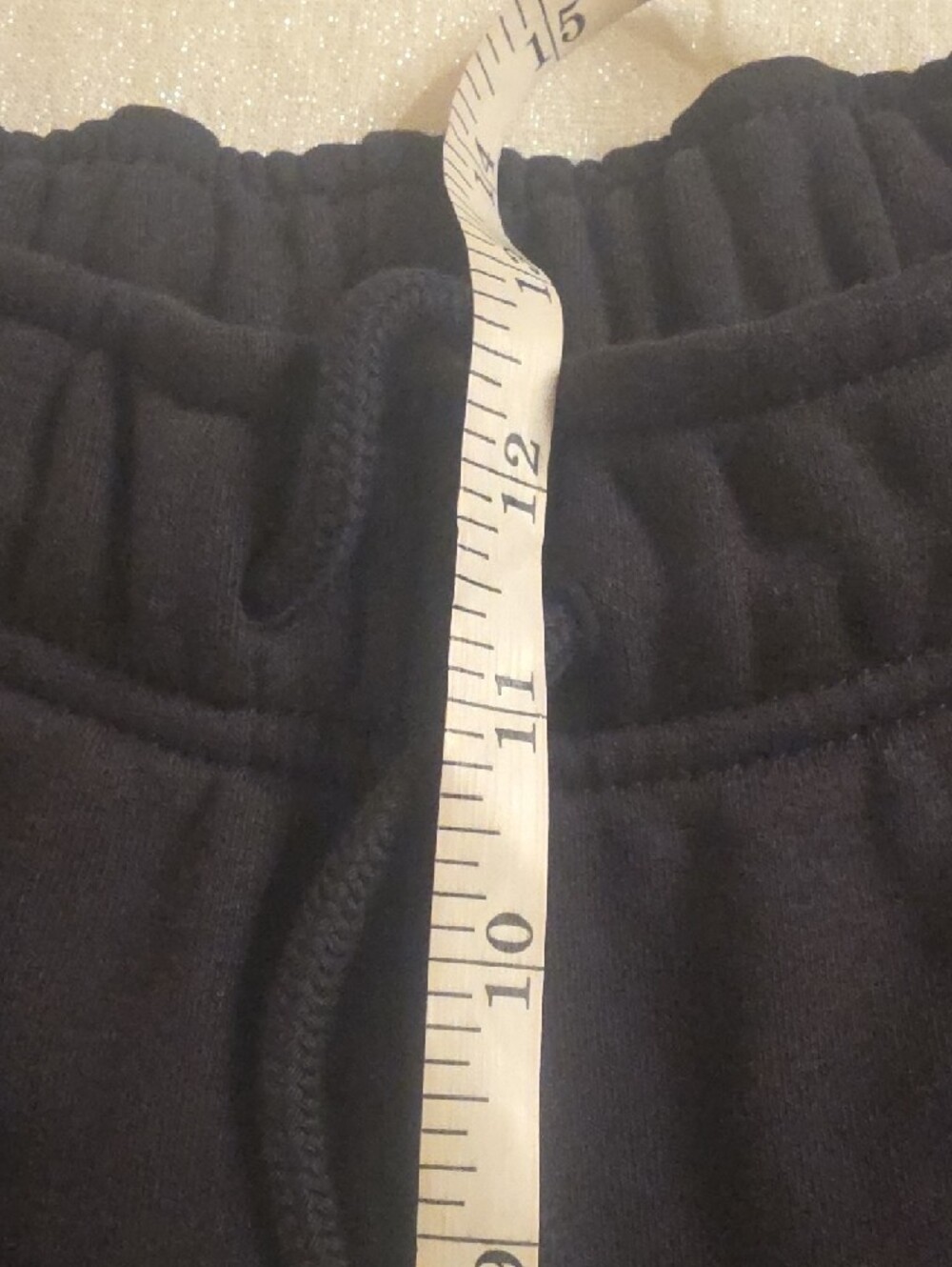 Athleta Black Heavyweight Terry Bermuda Shorts Adjustable Waist Size L - Picture 10 of 14